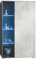 Vladon Vitrine Davos, Made in Germany, Standvitrine mit 3 Glasböden und 8 Fächer inkl. LED, Anthrazit matt/Beton Oxid Optik (71,5 x 134 x 35 cm)