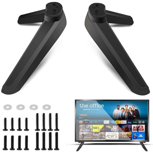Qooloo TV Ständer, TV Standfuss, Universal Fernsehständer für die meisten LED LCD Fernseher von 27 bis 55 Zoll, Gewichtskapazität bis zu 45 KG, Schwarz