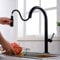 IMEX - Grifo de Cocina Extraible | Grifo Monomando Fregadero con Difusor | Griferia de Cocina con Mangera Flexible 360º | Serie Samoa | Color Negro Mate