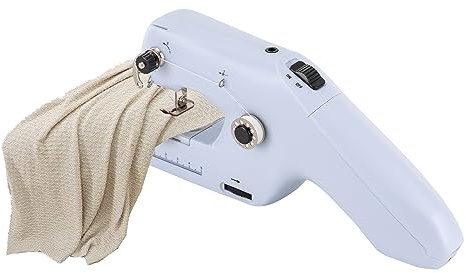 Mini handsymaskin för tjocka tyger, handsymaskin, elektrisk, bärbar resesymaskin, sömnadsstygn för kläder, tyggardiner, gör-det-själv-hushåll och resor (vit)