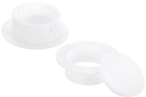 PATIKIL Aire Acondicionado Pared Agujero Cubierta 2uds Bloqueo Agujero Enchufe Decoración Agua Tubería Sellado Placa Cubierta para 3.2 - 3.6 Diámetro Agujero Blanco