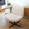COLAMY Breiter Bürostuhl, Gepolsterter Armloser Schreibtischstuhl Drehbarer Home Office Stuhl 115° Wippfunktion Ergonomischer Computerstuhl für Home Office, Schminken, Gaming (Kreuzfuß, Creme)