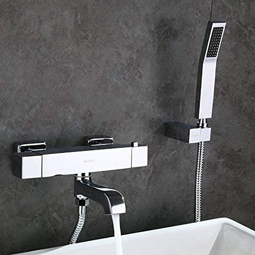 Robinet Thermostatique de Style Européen Tout en Cuivre Tête de Douche de Baignoire Set de Douche Carré Thermostatique Set de Robinet Thermostatique Ensemble Moderne Minimaliste Classique Vintage Qua