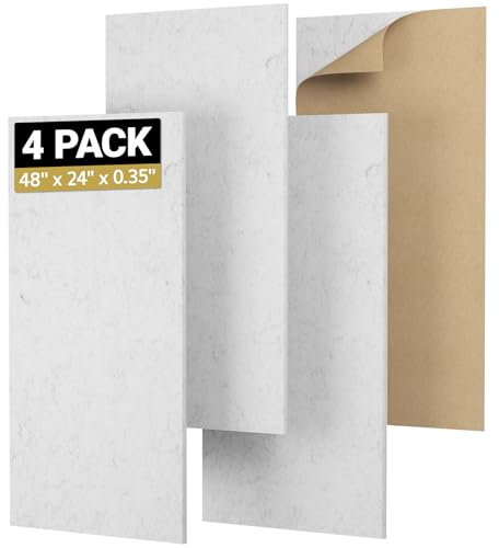 TONOR 4PCS Acoustic Panels, 47.2'' x 23.6'' x 0.35'', Full Self-Adhesive Soundproof Wall Panels, Sound Absorbing Panels for Noise and Echo Reduction, Acoustic Treatment for Studio, Home, Office, Grey