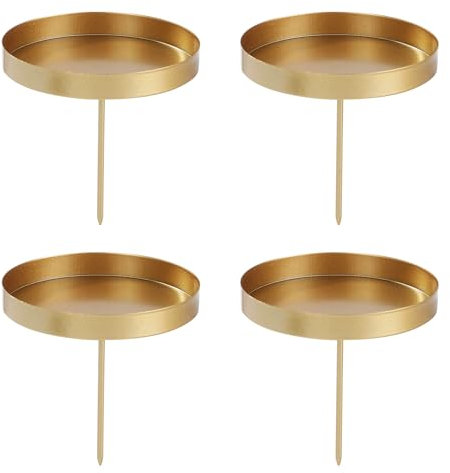 Kerzenhalter Adventskranz,4 Stück 6 cm Kerzenständer Golden, Adventsker Zenhalter,Zum Befestigen von Kerzen, Festtagsdekorationen und Weihnachtsdekoration (Golden)