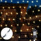 Gresonic Net Lights, 96LED 1.5x1.5m Garden Fairy String Lights Warm White 8 Modes Mains Powered Timer Waterproof Low Voltage Outdoor & Indoor for Fence, Balcony, Gazebo Décor(Green Cable, 96LED)
