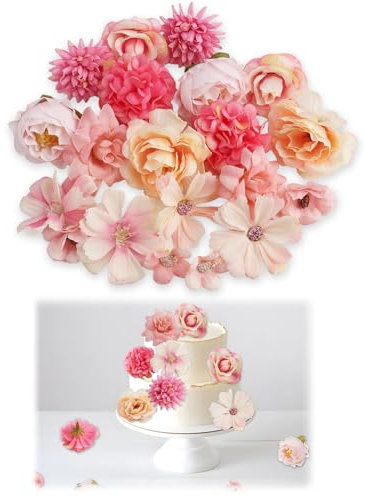 20 pezzi di teste di fiori artificiali per l'artigianato, fiori di seta rosa per decorazioni di nozze, bouquet da sposa e decorazioni da tavola, fiori artificiali versatili per San Valentino e feste