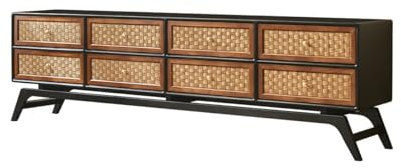 AFGFGHES Meuble TV Meuble TV en rotin et Bois de Style rétro, Meuble de Rangement for Salon, Chambre d'hôtes, hôtel Consoles TV pour Salon