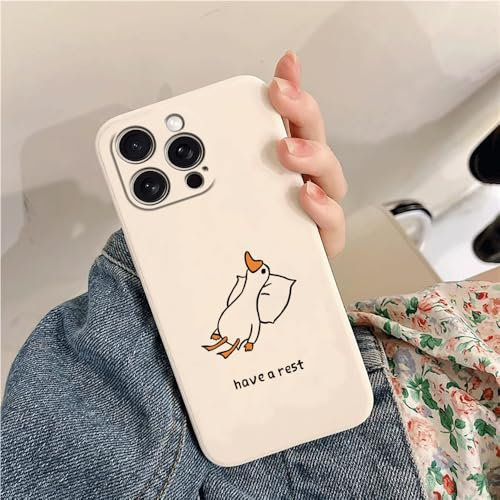 Compatible with iPhone XR Silicone Phone Case with Funny Middle Finger Duck Pattern