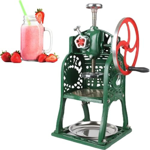 MObyat Manual Snow Ice Shaver Machine, Retro Ice Crusher, Hand-Crank Design/Crushing Ice Is Easy and Labor-Saving, for Schools, Markets