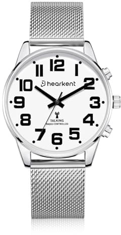 Hearkent Sprechende Uhr,Deutsche Sprachansage,Selbsteinstellende Armbanduhr | Große Zahlen,Geschenkideen für Senioren/blinde/Sehbehinderte Menschen,Eingebauter Alarm/Stundensignal-2309
