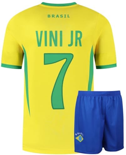 Brasilien Fußball Trikot Set Heim Vini JR. - Kinder und Erwachsene - Jungen - Herren - Sportsachen - Geschenke - Sport t Shirt - Sportbekleidung