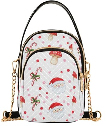RPLIFE Gesteppte Schulter-Handtasche mit Weihnachtsmotiv, mit Kettenriemen