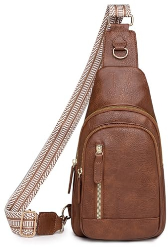 FALAN MULE Crossbody Damen Klein Brusttasche, PU Leder Sling Bag Diebstahlsicher Crossbag Damen Schulterrucksack Vielseitige Umhängetasche für Reisen, Handtasche Schultertasche Diebstahlsichere