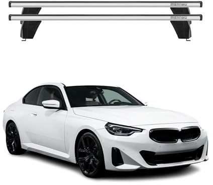OMAC Dachträger Querträger Alu für BMW 4er G26 Gran Coupé 2020-2026 – Abschließbar – T-Nut – City-Crash-getestet – Max. 75 kg Silber