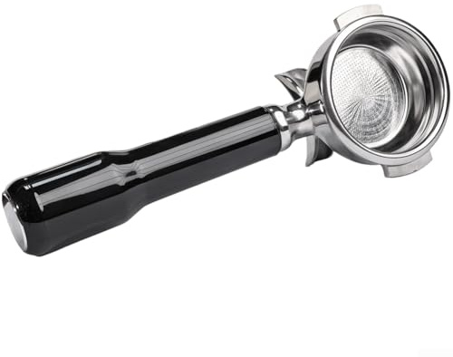 Edelstahl Espresso Portafilter 58mm für E61 Siebträgermaschine mit Doppel Auslauf Robuster Griff Leicht zu Reinigen Zubehör