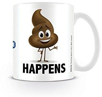 Pyramid International The Emoji Movie (Poop Happens) Official Boxed Ceramic Coffee/Tea Mug, Multi-Colour, 11 oz/315 ml