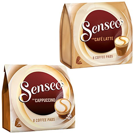 Senseo Kaffeepads Cappuccino - Cafe Latte Set, Milchkaffee, Milch Kaffee Pad, 2 Sorten