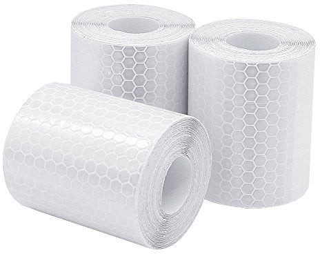 GIZGA Reflektorband 3 Rolle 5cm x 300cm Klebeband für Sicherheit Warnklebeband Sicherheit Markierung Band (Weiß)