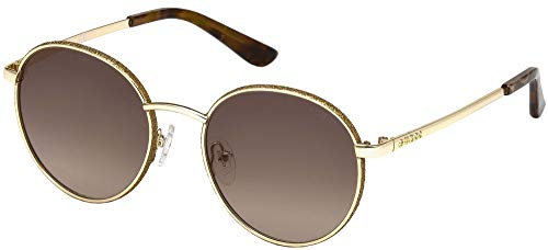 Guess Unisex-Erwachsene GU7556 32F 51 Sonnenbrille, Gold (Oro/Marrone Grad)