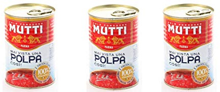 3x Mutti polpa di Pomodoro Tomatenpulpe Tomaten sauce 100% Italienisch 400g