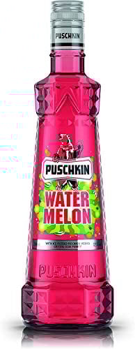 Puschkin - Watermelon Vodka - 70cl Single Bottle - 27.5% ABV - Sweet & Fruity - Flavoured Vodka - Watermelon Spirit - Ideal for Cocktails
