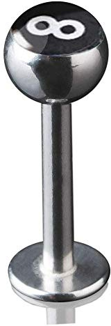 viva-adorno 1,2 x 8mm Lippen Piercing Stecker Labretstecker 316L Chirurgenstahl 20 Verschiedene Motive Picture Logo Z379