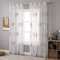 MIULEE Tende per Interni Moderne 2 Pezzi 140x260 CM, Voile Tenda Finestra Interno Salotto, Tenda Trasparente con Ricami a Foglie Bianche e Grigie, Fantasia Tende Camera da Letto Soggiorno Occhielli