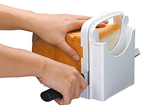 Cortador de pan, guía de rebanador de pan, cortador de pan/tostado/rebanador de pan, máquina de sándwiches, rebanadora de pan plegable y ajustable con 5 rebanadas de grosor