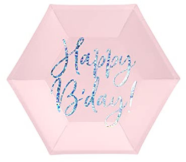 Pappteller Happy B'day! 20cm 6er Set Partyteller Einwegteller Partygeschirr Kindergeburtstag Deko