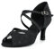 Syrads Chaussures de Danse Femmes Latine Salsa Tango Valse Bachata Moderne Chaussures Danse De Salon avec des Strass 1050,Noir 7 5cm,38 EU