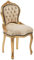 ITALUX MORE LIGHT Barock-Sessel – Stil Louis XIV° – Stuhl aus Mahagoni Gold und Seide Beige Damast Abmessungen cm H 88 x 46 x 46 cm