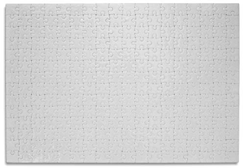 Weißes Blanko-Puzzle selbst gestalten und bemalen - Leeres Puzzle mit 252 Teilen, 38 x 26 cm - Glänzende Oberfläche mit Glitzerpartikeln