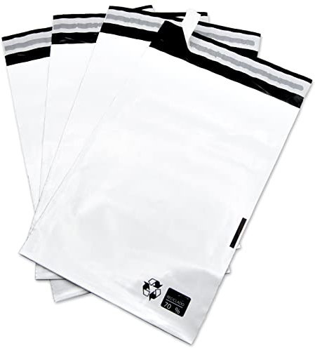 Versandtaschen, Plastikumschläge zum Versand von Kleidung, Schuhe, Zubehör usw. Plastiktüte Weiß beständig und sicher, Verpackungsbeutel für Versand - Ofituria (200 Stück, 175x250+40mm)