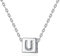 Skcess Schmuck für Frauen, Lange Ketten Damen Modeschmuck Silber Buchstabenwürfel Kupfer anhänger Halskette Länge 40+5cm Geschenk Ideen für Frau