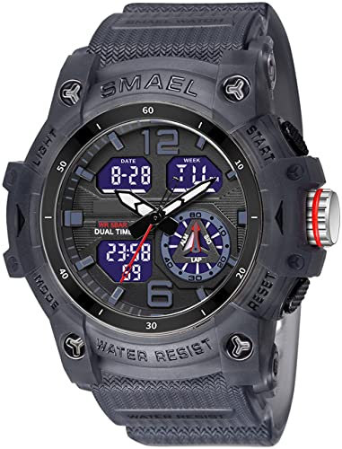 findtime Militär Uhr Herren Armbanduhr Digital und Analog wasserdichte Herrenuhr Sportlich LED Digitaluhr Kalender Wecker Stoppuhr mit Armband Taktische Uhren Männer Outdoor