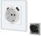 BSEED Enchufe de pared con puertos USB(tipo C y tipo A 2,1 A total),Blanco Simple Schuko Enchufe con clips,16A 250V Enchufe de pared con 2 x cargadores USB y Tipo C adecuado para Smartphone MP3 Tablet