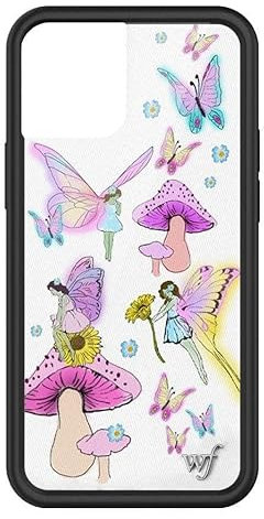Wildflower Olivia O'Brien Hülle, kompatibel mit Apple iPhone 13 Mini, Collab, Fairies, trendy, rosa, weiß, schützender schwarzer Stoßfänger, 1,2 m Falltest zertifiziert, kleines Unternehmen im Besitz