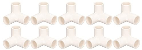 10 Pièces 3 Voies PVC Raccords de Tuyauterie en Plastique té Raccord Coude Raccords D'angle 25mm Diamètre Intérieur pour Bricolage PVC Structure (Blanc)
