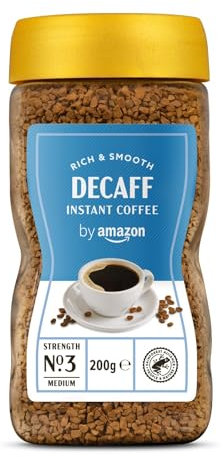 By Amazon Café soluble descafeinado, 200g, paquete de 1, Certificado Rainforest Alliance
