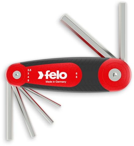 Felo Klapphalter Sechskant (6-tlg., HEX Schlüssel 2,5 – 8,0 mm, Handklapphalter, flexibler Einsatz von Sechskantschlüsseln, Werkzeug, Handwerker Zubehör) 00034500721