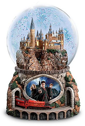 The Bradford Exchange Harry Potter Hogwarts Express Musical Snow Globe, Light-Up Castle, Moving Train with Hedwig's Theme