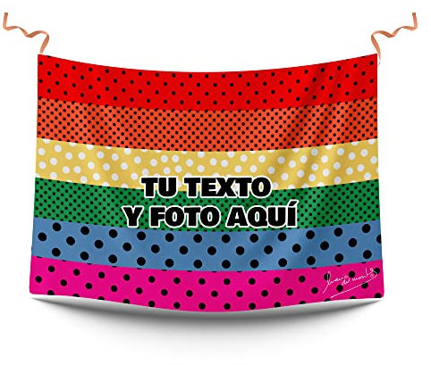 Bandera Orgullo personalizada 150x100 cm. Mantón LGTBI. Bandera gay, lesbiana. Pulseras orgullo y bolsa orgulloBalconeras día del Orgullo gay | E&B PORRAS
