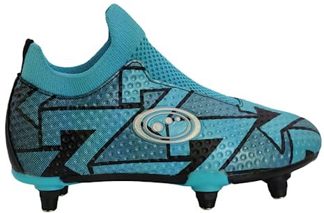 Optimum Aztec - Botas de fútbol sin cordones de 6 tachuelas, movilidad y precisión superiores, comodidad ligera, ajuste seguro, tracción mejorada para un movimiento ágil, Blue, 39 EU