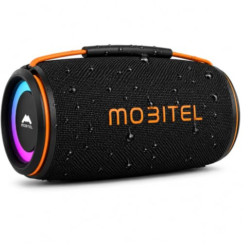 Mobitel Rytham Max 40W Bluetooth Speaker Portable Bluetooth Speaker Bluetooth 5.4 Hi-Fi Stereo Sound with Deep Bass TWS Pairing RGB Lights IPX5 Water Resistant Outdoor Party Speaker USB TF Card AUX