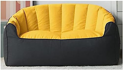 Lazy Sofas Cover Bean Bag Chair Lounger Seat Bean Bag Cover Soft Beanbag Chair,Yellow+dark-grey,Concord12