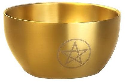 KSIEE Cuenco de oferta, cuencos de incienso, cuenco de oferta de pentagrama para uso de altar, uso ritual, quemador de incienso, cuenco de decoración para manchas