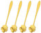 QUARKZMAN 4uds Inoxidable Acero Flores Cucharas 5 Pulgada Cereza Flores Forma Café Cuchara Pequeña Cucharadita Postre Cuchara para Espresso Azúcar Pastel, Oro