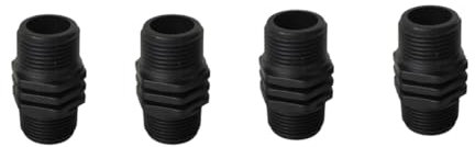 PP Gewindefitting Schwarz PN10 Fittings Nippel Doppelnippel AG 4 Stück (3/4 Zoll)