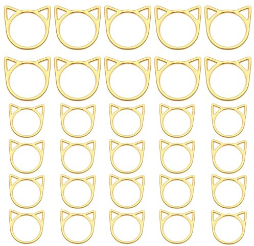30 Stück Maschenmarkierer Stricken, Gold Maschenstopper Katzen-Maschenmarkierer zum Stricken, Metall Häkelmarkierer zum Nähen, Basteln, Handweben, Strickzubehör Maschenmarkierer Häkeln